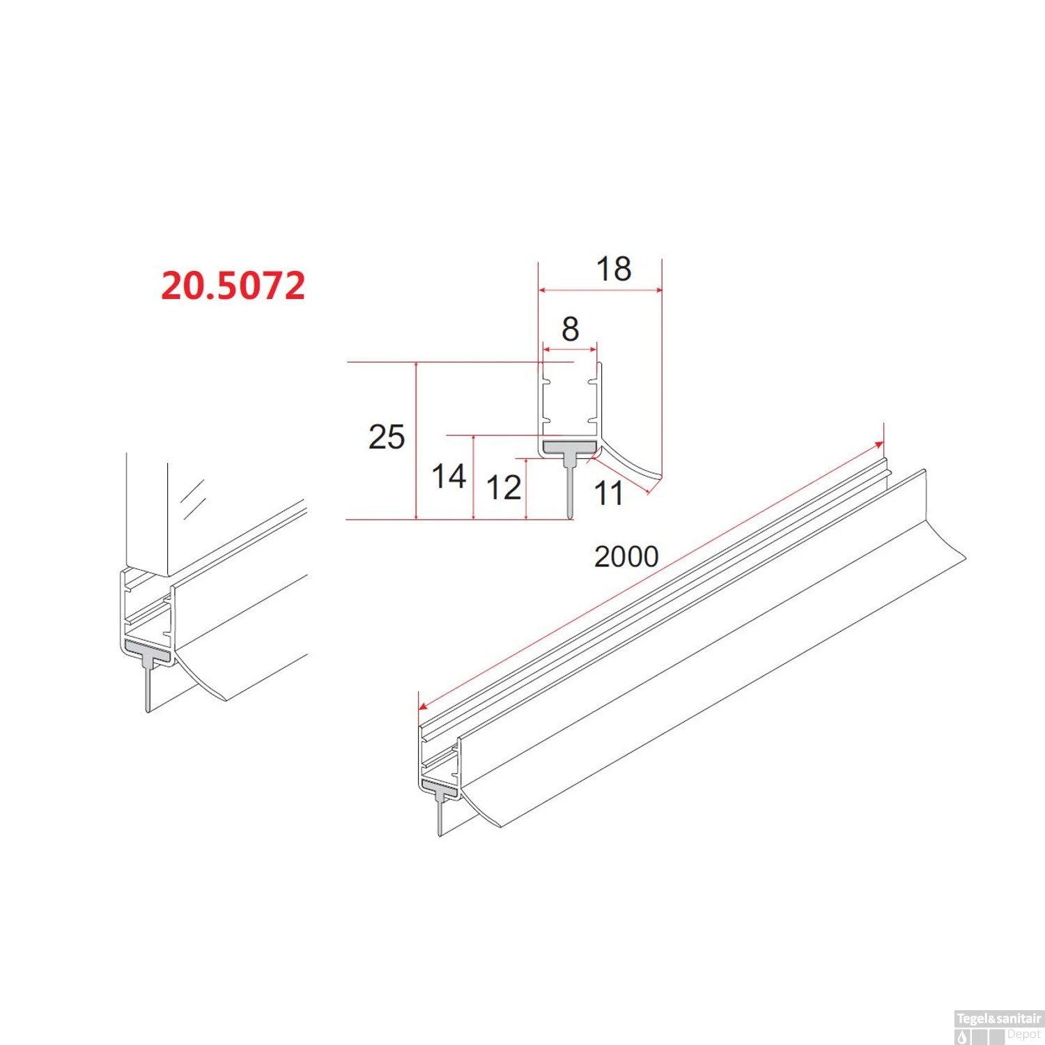 Waterkering Wiesbaden Type 1 Horizontaal 8 Mm Mat Zwart 5 Waterkering Wiesbaden Type 1 Horizontaal 8 Mm Mat Zwart - Afbeelding 3