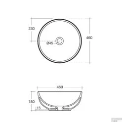 Waskom Sapho Dimp Rond 46x46x15 Keramiek Wit -Sealkin Badkamermeubilair Winkel wh060 waskom sapho dimp rond 46x46x15 keramiek wit 5