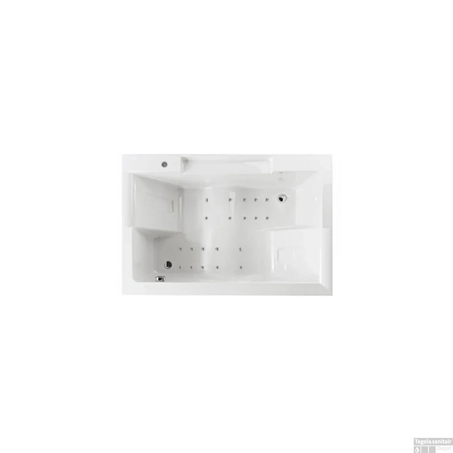 Whirlpool Sanindusa Twospace 180x120 Cm Met Pneumatische Bediening Glans Wit