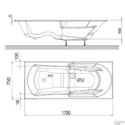 Whirlpoolbad Allibert Namea Essentia 170x75x53 Cm Incl. Poten Wit -Sealkin Badkamermeubilair Winkel whirlpoolbad allibert moovance essentia 170x75x53 cm incl. poten tec 2
