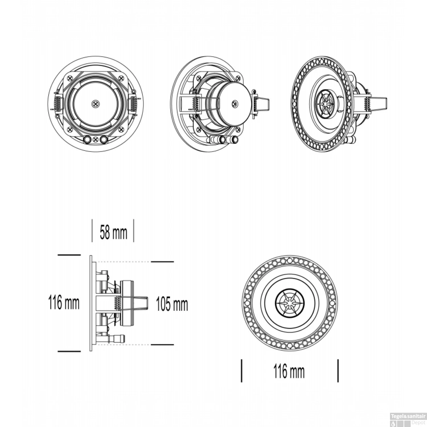 Wifi-Audio Versterker Aquasound Airplay + DLNA 30W Inclusief Speakerset Aquasound Rumba 116 Mm Wit 4 Wifi-Audio Versterker Aquasound Airplay + DLNA 30W Inclusief Speakerset Aquasound Rumba 116 Mm Wit - Afbeelding 2