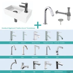 FonteinPack Ink Versus Rechts Mat Wit Chroom (Keuze Uit 20 Kranen)