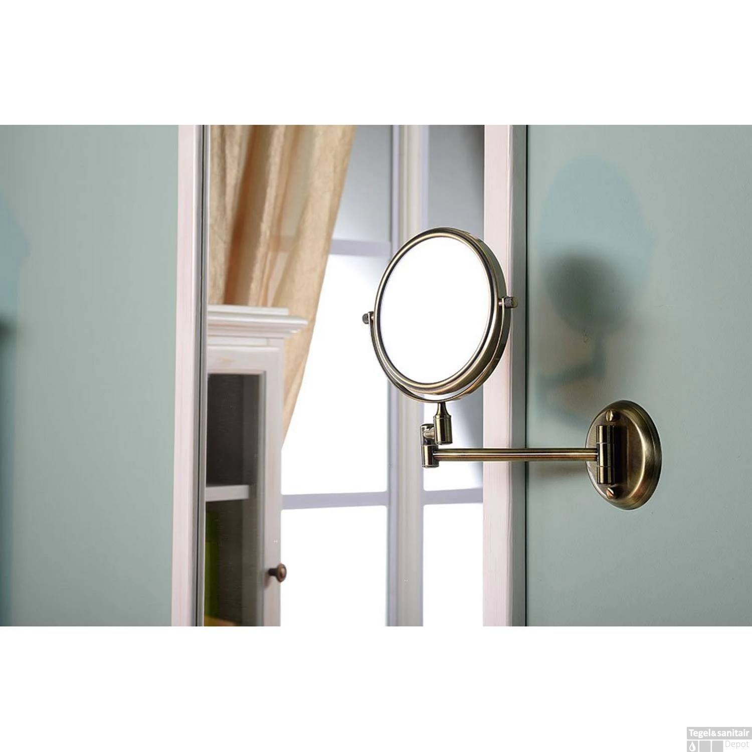 Make-up / Scheerspiegel Sapho Wandmontage Rond 15 Cm Brons 6 Make-up / Scheerspiegel Sapho Wandmontage Rond 15 Cm Brons - Afbeelding 4