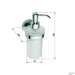 Zeepdispenser Sapho X-Round Hangend 230 ML Chroom / Melkglas -Sealkin Badkamermeubilair Winkel xr101 zeepdispenser sapho x round hangend 230 ml chroom melkglas 2