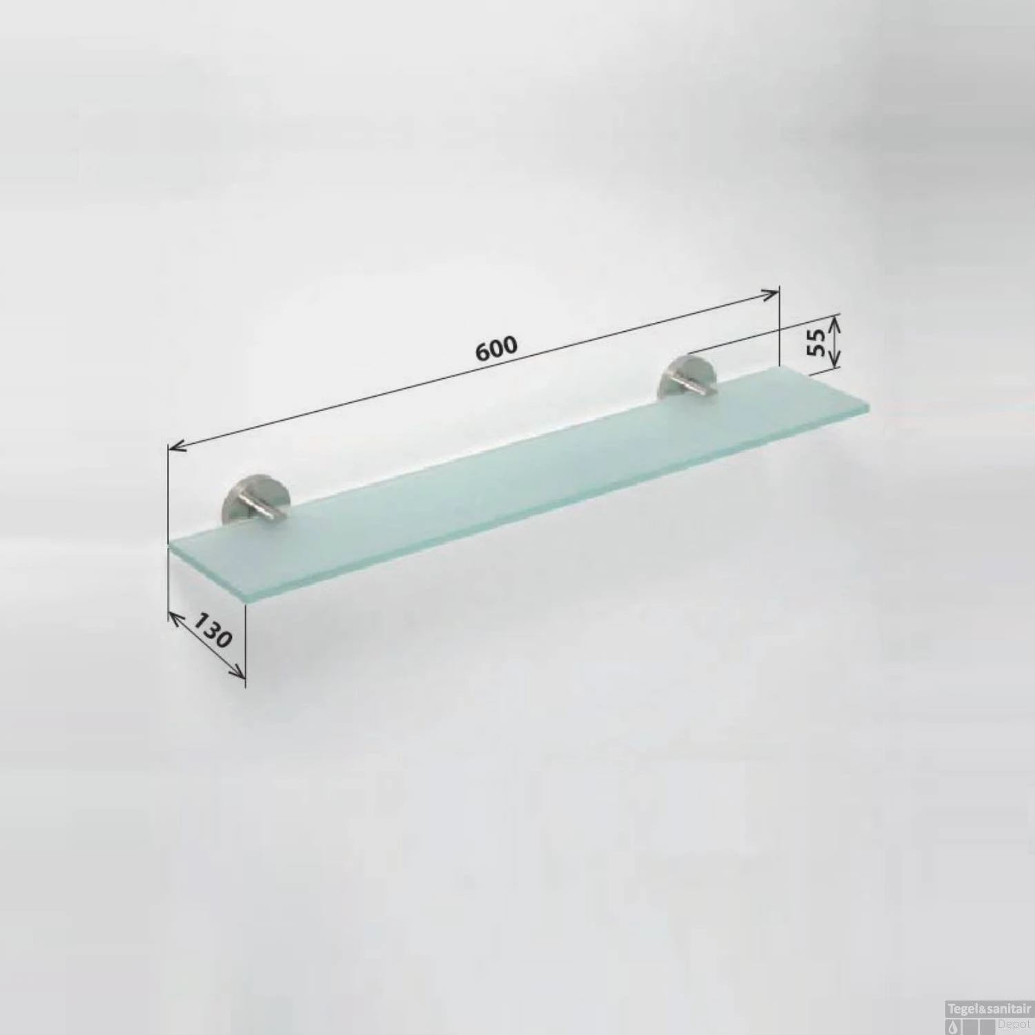 Glazen Planchet Sapho X-Round 60x5.5 Cm Chroom 4 Glazen Planchet Sapho X-Round 60x5.5 Cm Chroom - Afbeelding 2