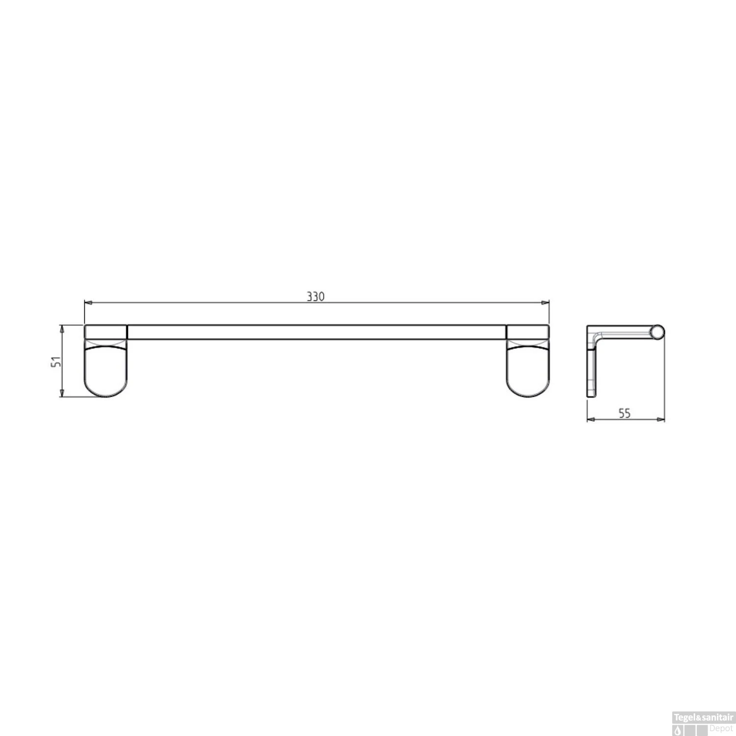 Handdoekhouder Sapho Zero Hangend 33 Cm Chroom 6 Handdoekhouder Sapho Zero Hangend 33 Cm Chroom - Afbeelding 4