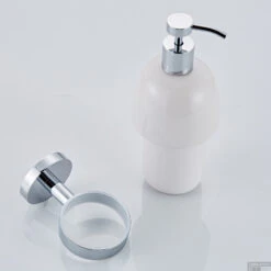 Zeepdispenser Boss & Wessing Talpa Wit Keramiek En Chroom -Sealkin Badkamermeubilair Winkel zeepdispenser boss wessing talpa wit keramiek en chroom detail2