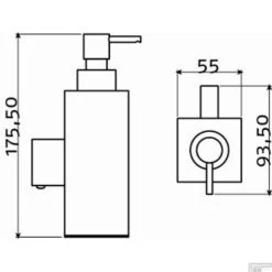 Zeepdispenser Clou Quadria Wandmodel 200cc Chroom -Sealkin Badkamermeubilair Winkel zeepdispenser clou quadria wandmodel 200cc chroom tech