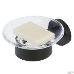 Zeephouder Geesa Nemox Hangend Glas Zwart -Sealkin Badkamermeubilair Winkel zeephouder geesa nemox hangend glas zwart shop 2