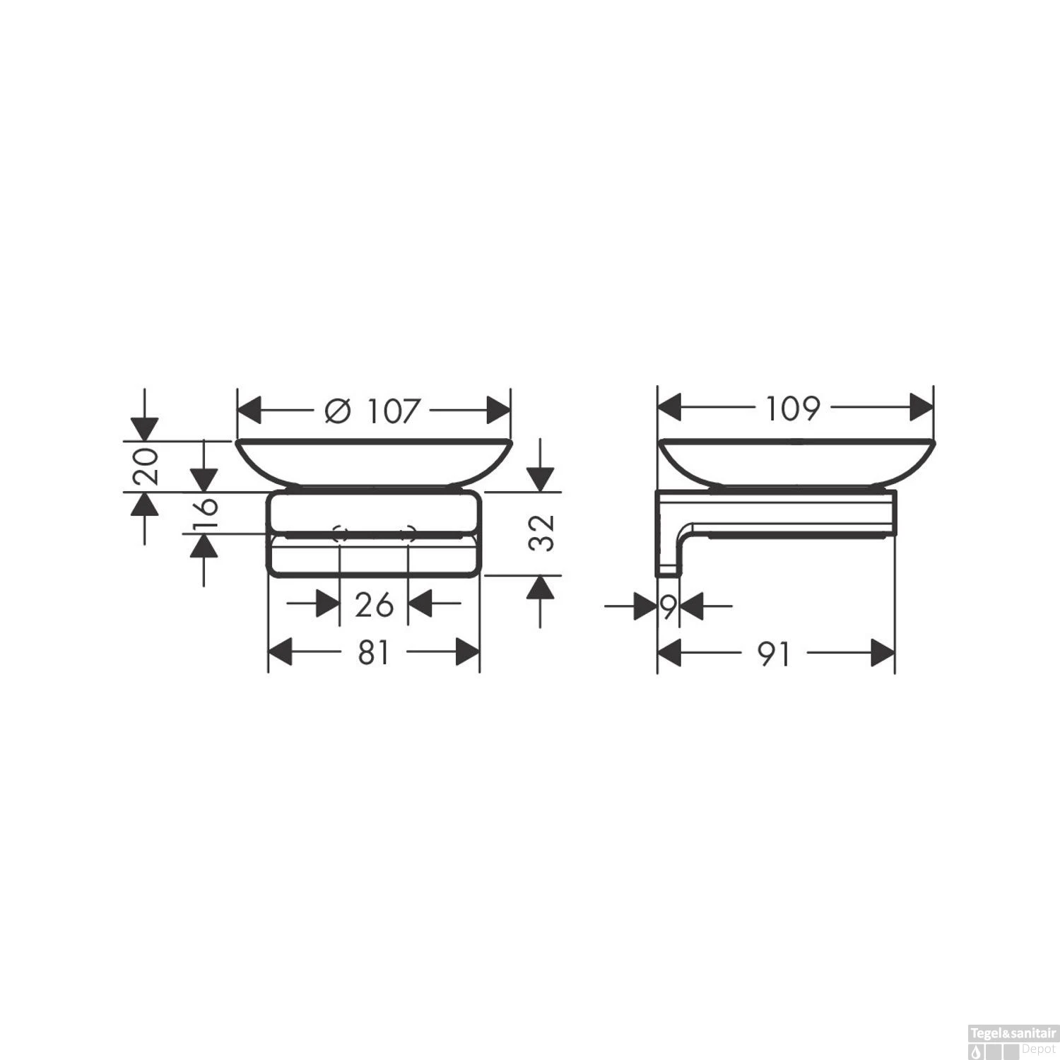 Zeepschaal HansGrohe AddStoris Mat Zwart 6 Zeepschaal HansGrohe AddStoris Mat Zwart - Afbeelding 4