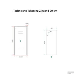 BWS Douchecabine Softclose 2.0 90x90 Cm Met Nisdeur En Zijwand 8mm Aluminium NANO Coating -Sealkin Badkamermeubilair Winkel zijwand 90 tech 4