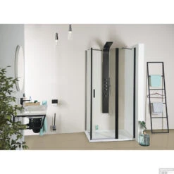 Douchedeur Sapho Zoom Line Black Draaideur 130x200 Cm 6 Mm Gecoat Glas Mat Zwart -Sealkin Badkamermeubilair Winkel zl1313b douchedeur sapho zoom line black draaideur 130x200 cm 6 mm gecoat glas mat zwart 1