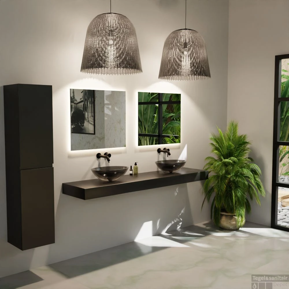 MONDIAZ ZOI Waskom Transparant 50cm Kleur Black 7 MONDIAZ ZOI Waskom Transparant 50cm Kleur Black - Afbeelding 5